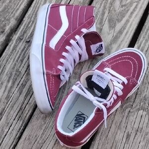 Vans Burgundy/White High-Top Sneakers